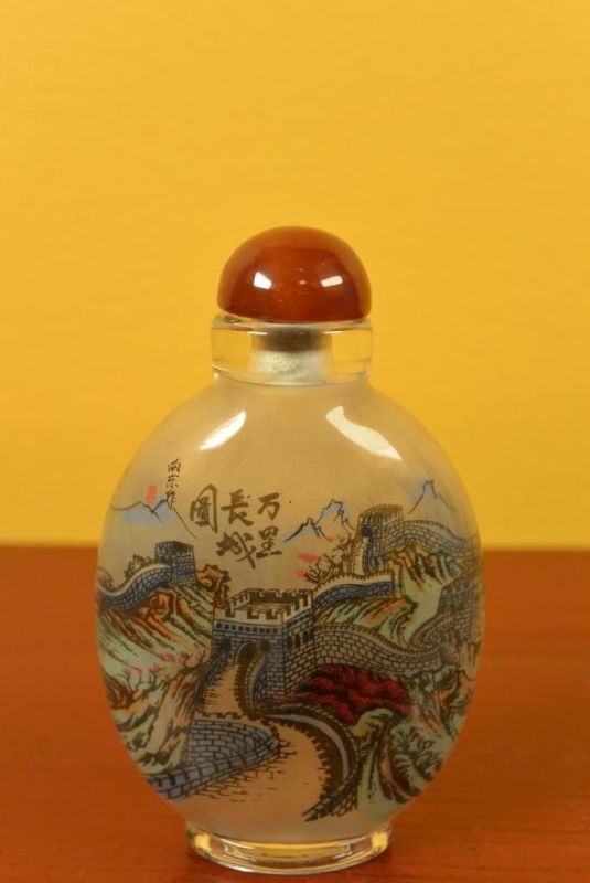 Tabaquera en Vidrio - Artista chino - Muralla China 1