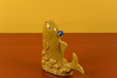 Tabatière Chinoise en Porcelaine Poisson orange