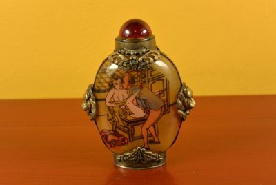 Tabatière Erotique Chinoise en Verre Kamasutra 6