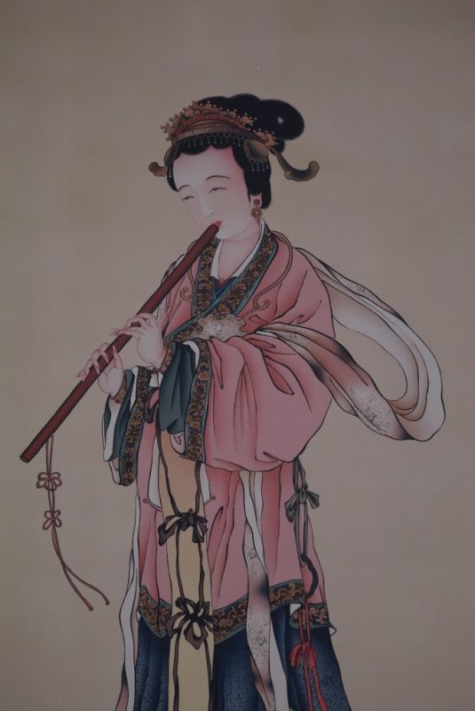 Tang chinesischen Musiker spielt die Flöte 3