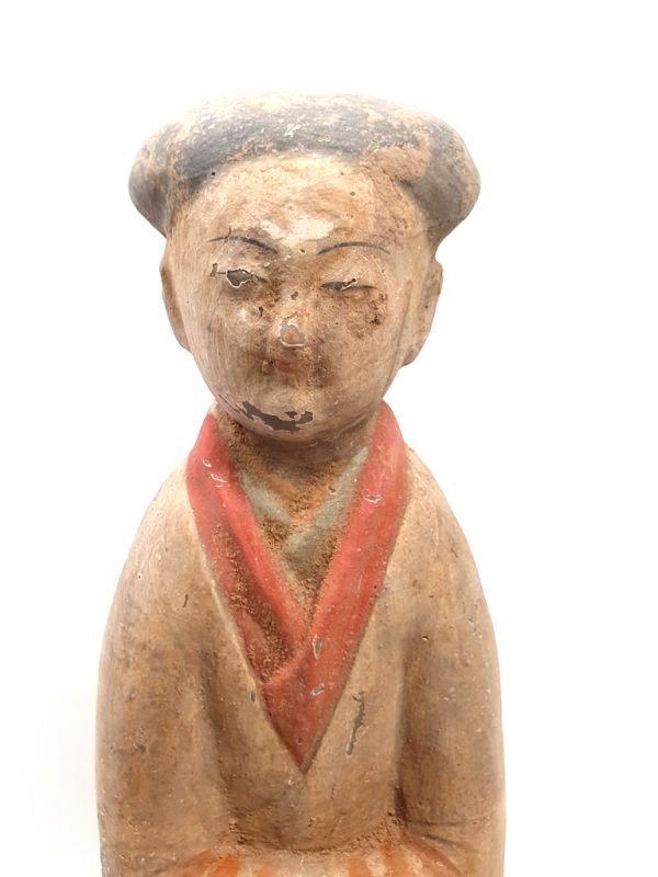 Tang sehr Große Terrakotta-Statue Hofdamen Schal 2