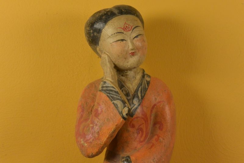 Tang sehr Große Terrakotta-Statue Hofdamen Träumen 2
