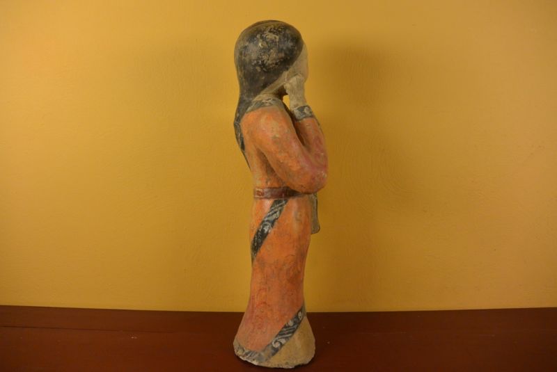 Tang sehr Große Terrakotta-Statue Hofdamen Träumen 4