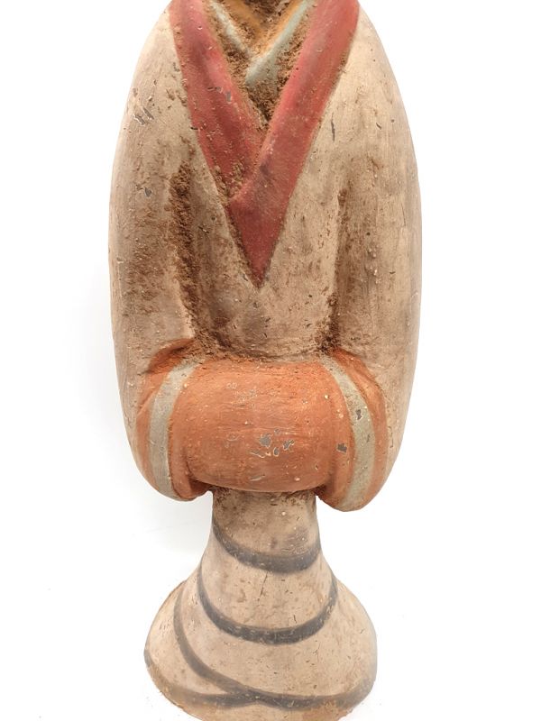 Tang sehr Große Terrakotta-Statue Hofdamen Weiss 3