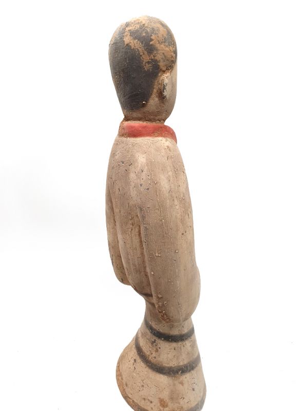 Tang sehr Große Terrakotta-Statue Hofdamen Weiss 4