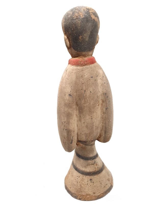 Tang sehr Große Terrakotta-Statue Hofdamen Weiss 5