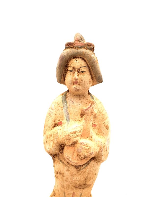 Tang terracotta statue - Court Lady - Fat Lady - Zither 2