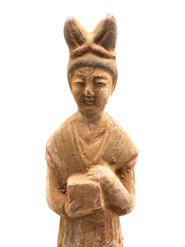 Tang Terrakotta-Statue Hofdamen Schmuckkästchen 3