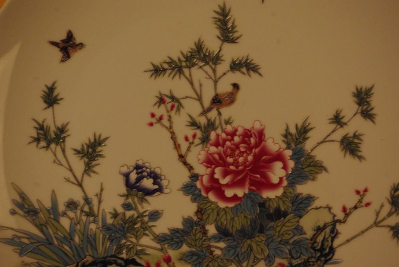 Chinesische Teller Landschaft und Vögel 4