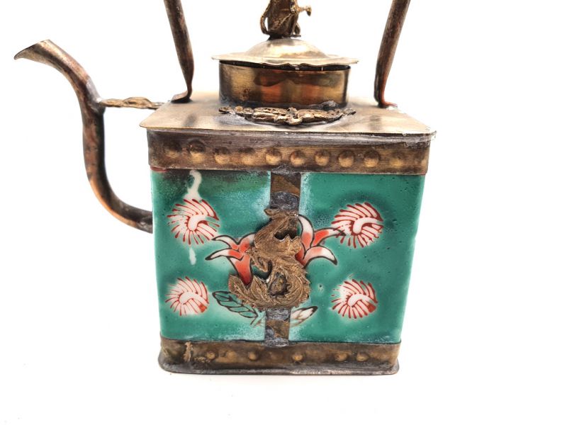 Tetera de Porcelana China - Cuadrado verde 2
