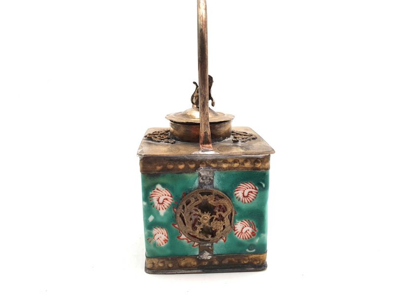 Tetera de Porcelana China - Cuadrado verde 3