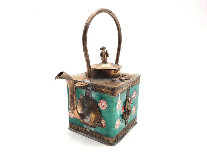 Tetera de Porcelana China - Cuadrado verde 4
