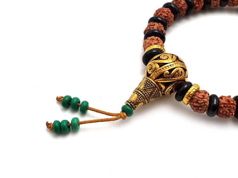 Tibetan Jewelry - Mala bracelet - Seeds and black beads 2 2