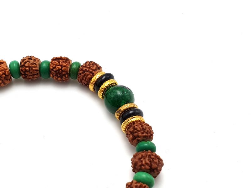 Tibetan Jewelry - Mala bracelet - Seeds and blue beads 2 3
