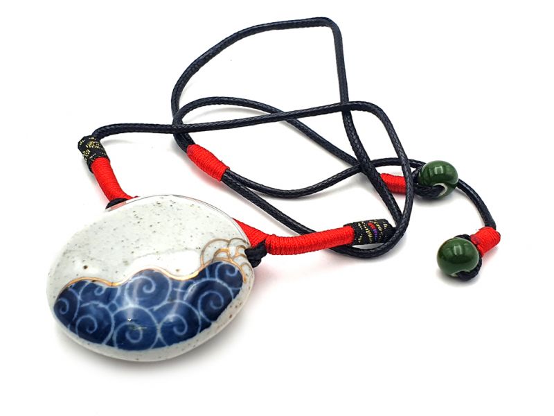 Tibetan Round Pendant in Ceramic 4
