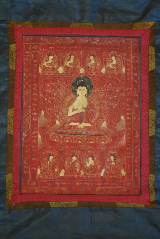Tibetan Thangka Painting Golden Buddha Doctor 2