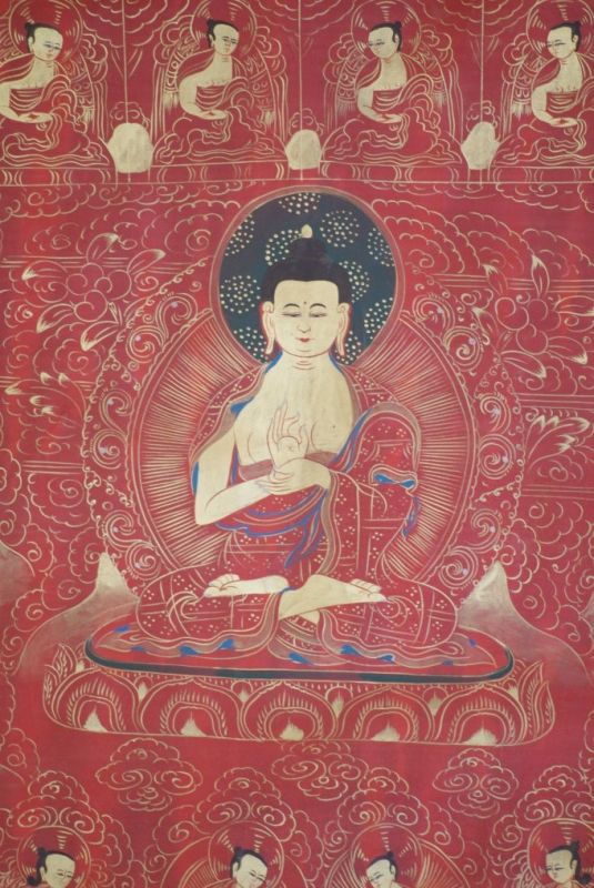 Tibetan Thangka Painting Golden Buddha Doctor 4