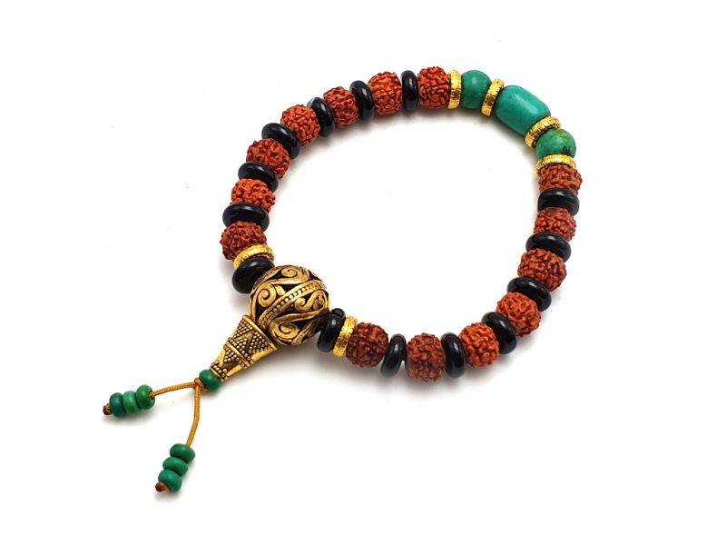 Tibetano Joyas - Brazalete Mala - Turquesa 1