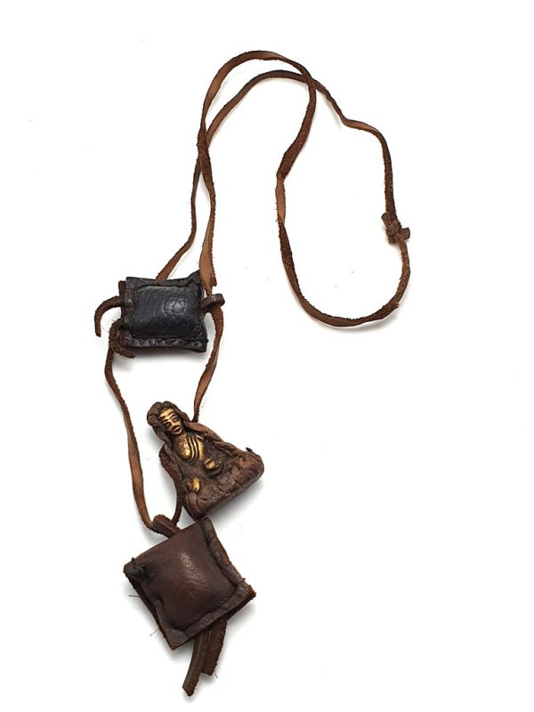 Tibetische Gaus Buddha Amulett in Echt Yak-Leder 3
