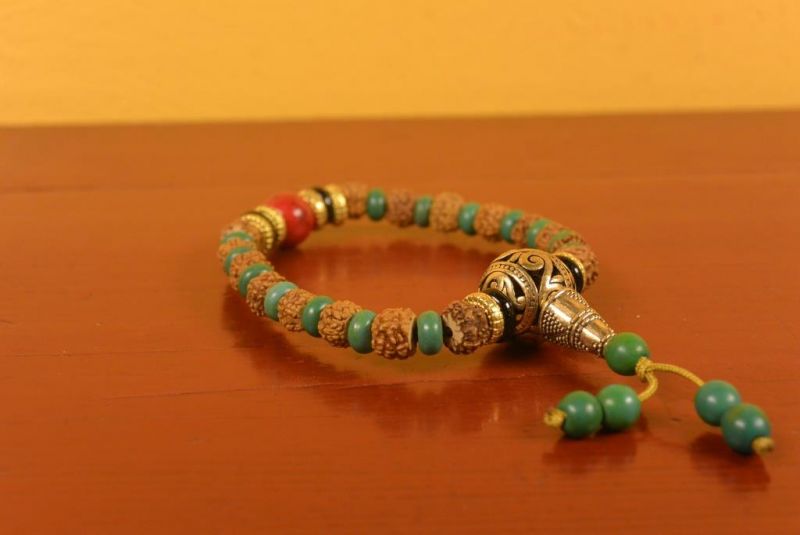Tibetischen Schmuck - Mala Armband - Samen und blauen Perlen 3