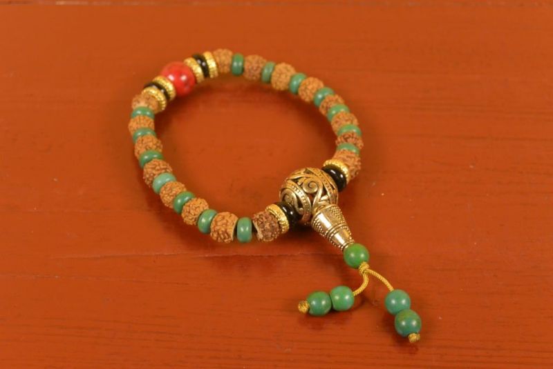 Tibetischen Schmuck - Mala Armband - Samen und blauen Perlen 4
