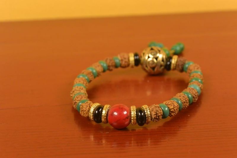 Tibetischen Schmuck - Mala Armband - Samen und blauen Perlen 5