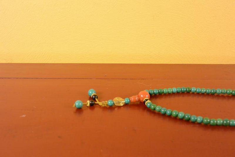 Tibetischen Schmuck - Mala - Grün Holzperlen2