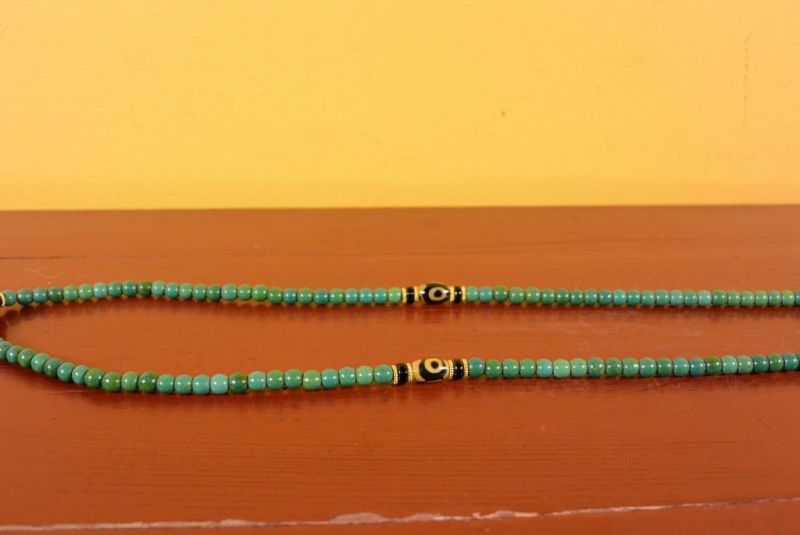 Tibetischen Schmuck - Mala - Grün Holzperlen3
