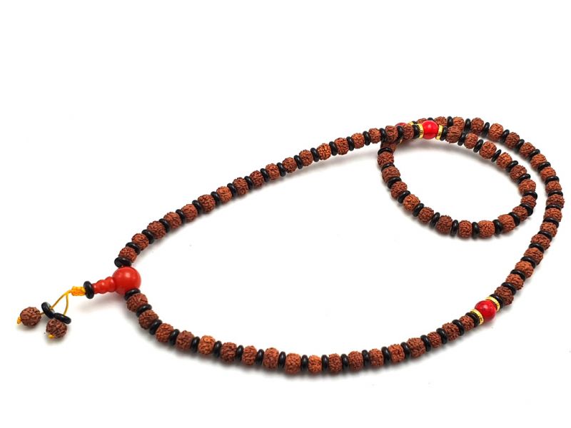Tibetischen Schmuck Mala - Samen und schwarze Perlen 4