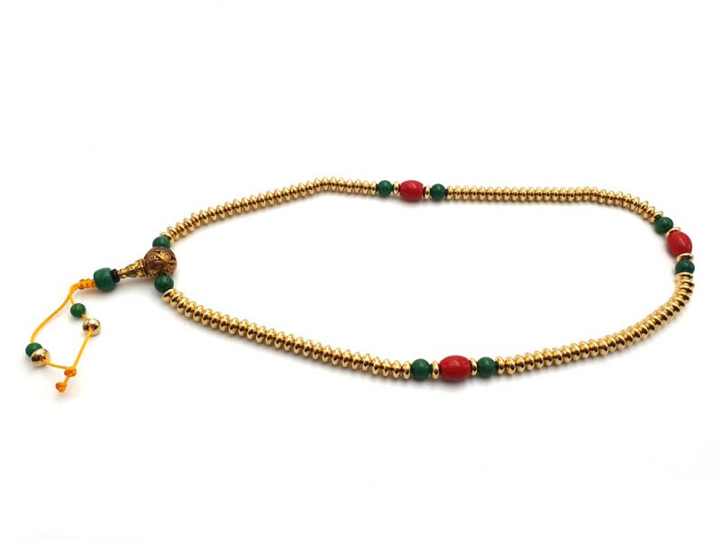 Tibetischer Schmuck Mâlâ in goldenes Metall perlen 2