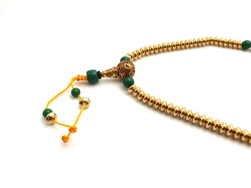 Tibetischer Schmuck Mâlâ in goldenes Metall perlen 3