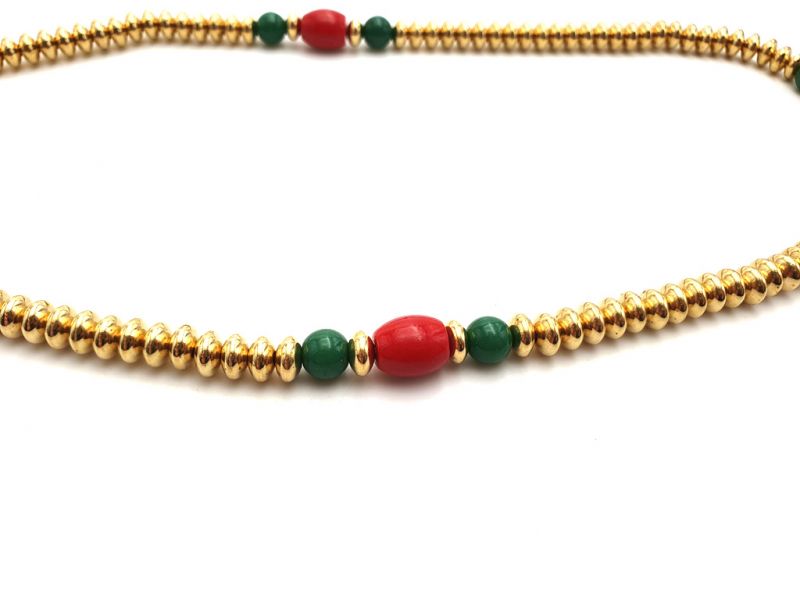 Tibetischer Schmuck Mâlâ in goldenes Metall perlen 4
