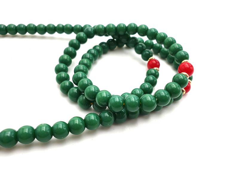 Tibetischer Schmuck Mâlâ in Steinperlen - Grün 3