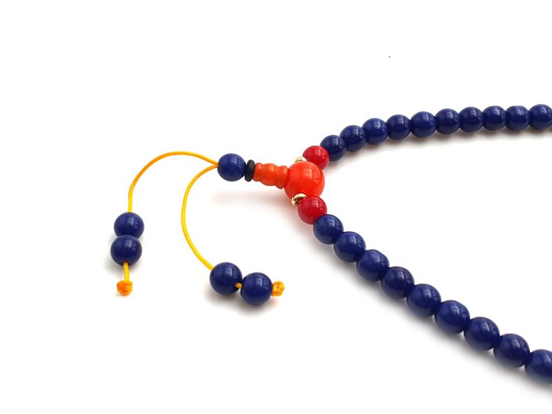 Tibetischer Schmuck Mâlâ in Steinperlen - Marineblau 2