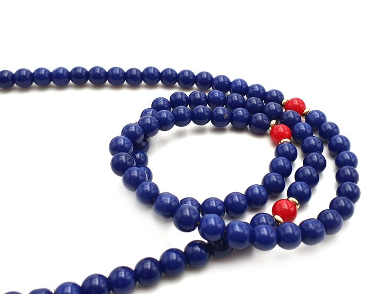 Tibetischer Schmuck Mâlâ in Steinperlen - Marineblau 3
