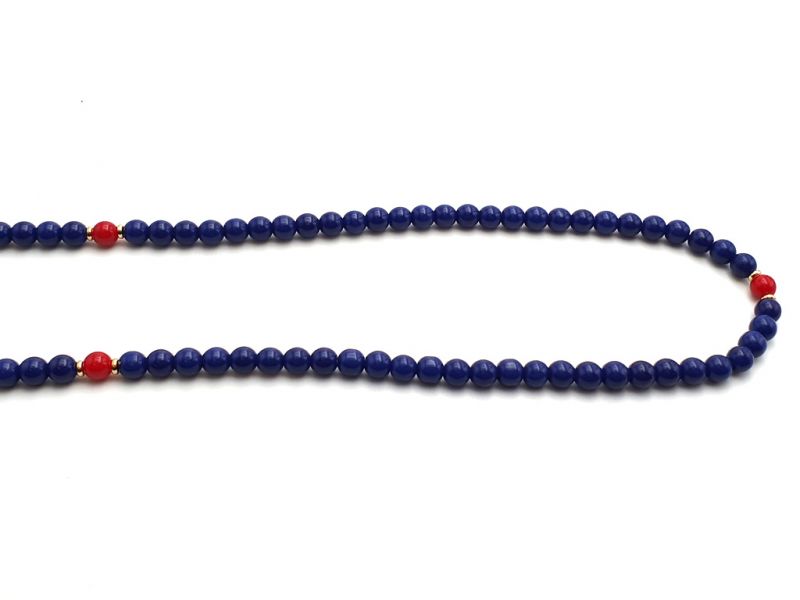 Tibetischer Schmuck Mâlâ in Steinperlen - Marineblau 4