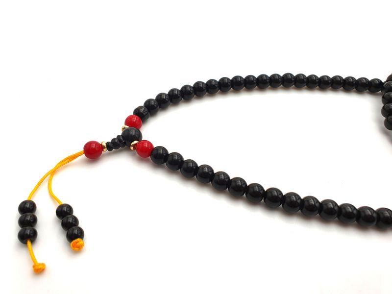 Tibetischer Schmuck Mâlâ in Steinperlen - Schwarz 2