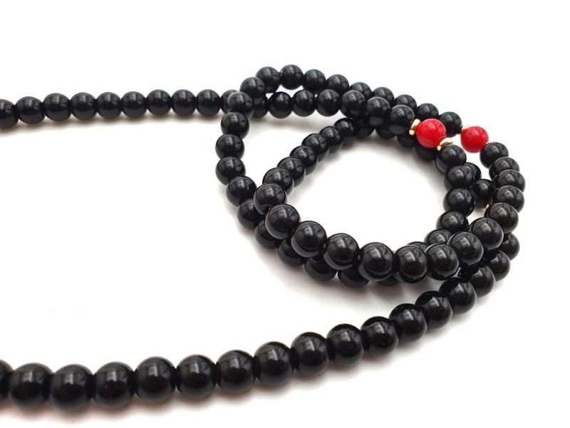 Tibetischer Schmuck Mâlâ in Steinperlen - Schwarz 3