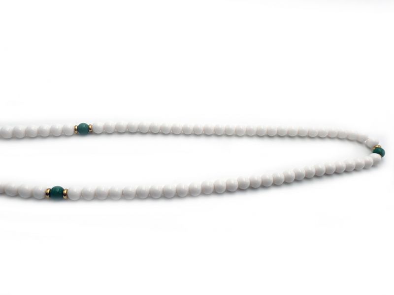 Tibetischer Schmuck Mâlâ in Steinperlen - Weiß 3