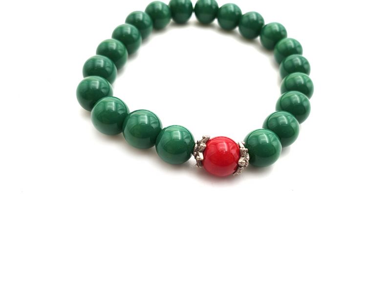 Tibetisches Armband Mâlâ aus Steinperlen - Grün 2