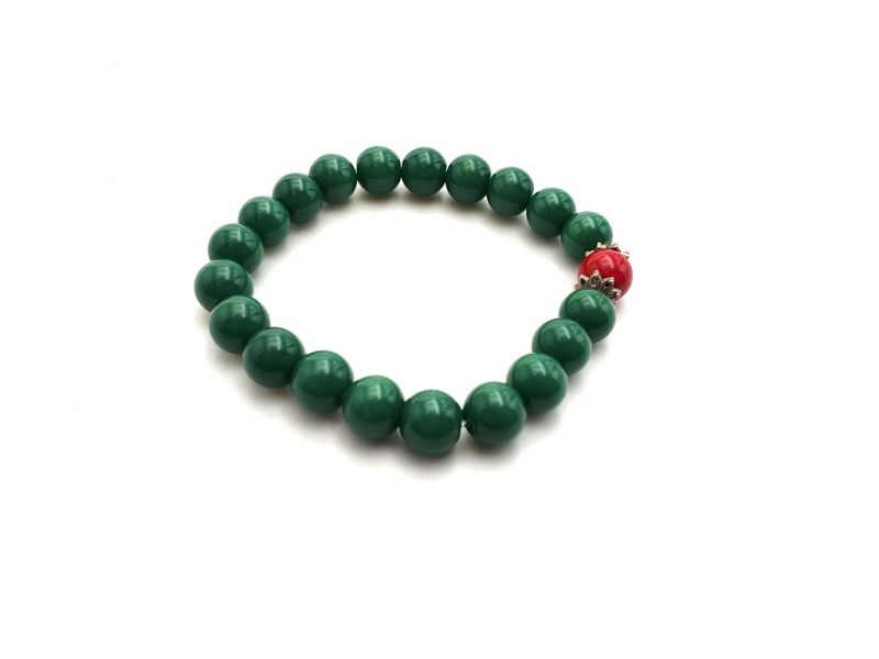 Tibetisches Armband Mâlâ aus Steinperlen - Grün 3