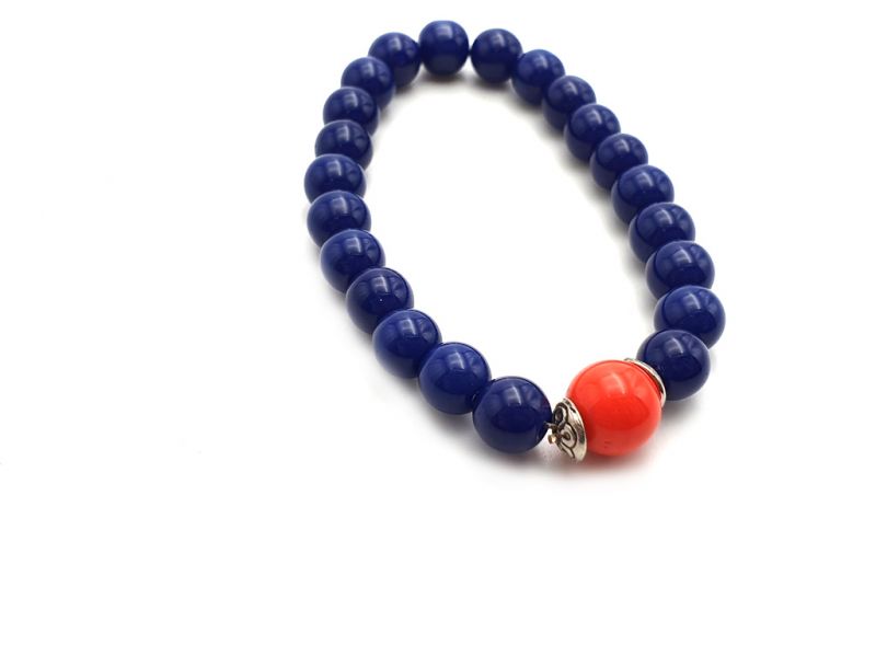 Tibetisches Armband Mâlâ aus Steinperlen - Marineblau 3