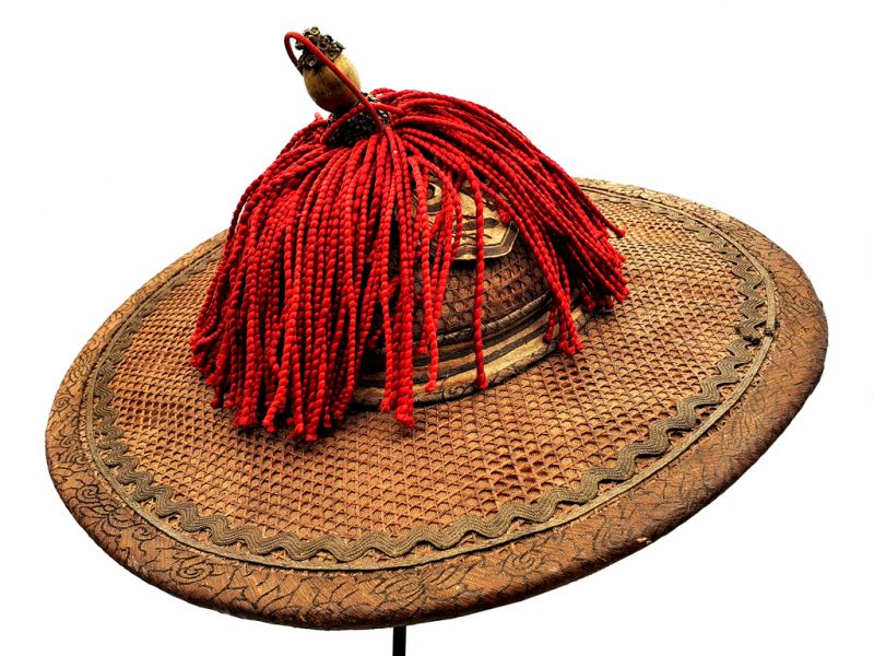 Tocado de verano chino mandarín antiguo - Dinastía Qing 1