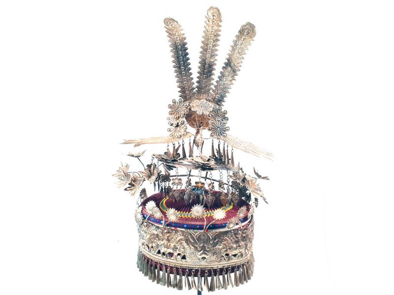 Tocado étnico - Sombrero étnico - Minoría Miao - Fénix de fuego 1