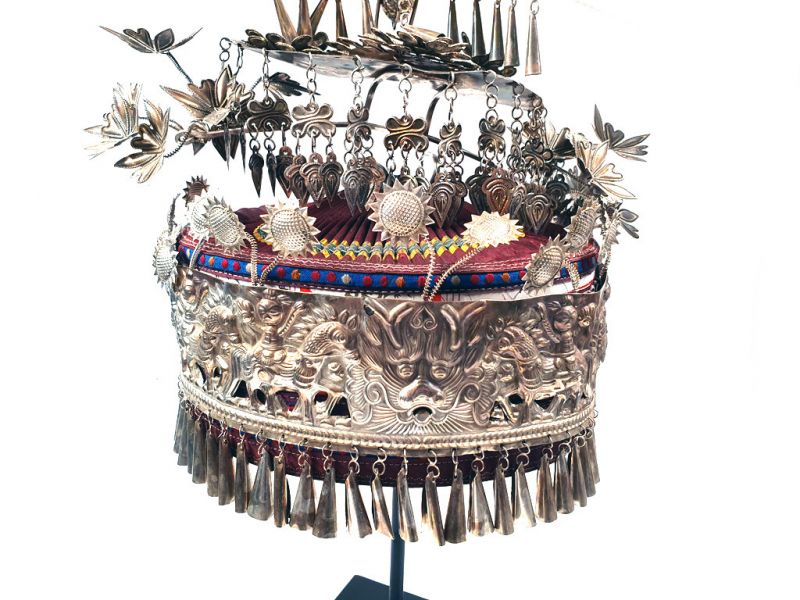 Tocado étnico - Sombrero étnico - Minoría Miao - Fénix de fuego 2