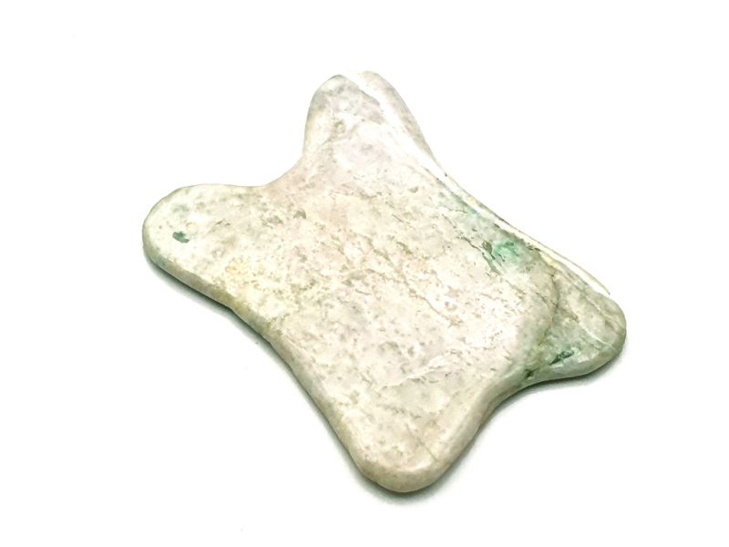 Traditional Chinese medicine - Gua Sha concave in Jade - Light green with a green spot 2