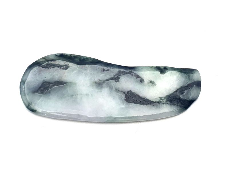 Click thumbnail to enlarge and hover over the picture to zoom Traditional Chinese Medicine - Gua Sha en Jade - Dark green and white 1