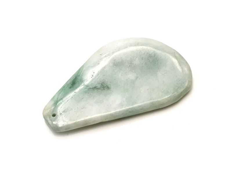 Traditional Chinese Medicine - Gua Sha en Jade - White and spotted green / Translucent 1