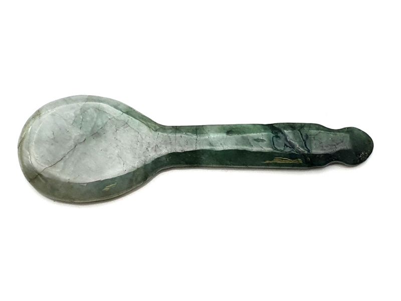 Traditional Chinese Medicine - Gua Sha Jade Spoon - Category A - Translucent Green 1