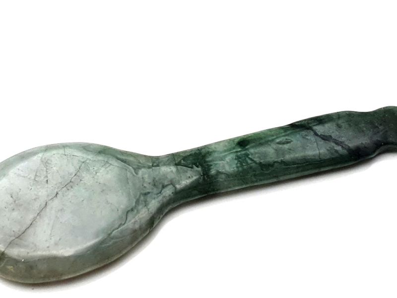 Traditional Chinese Medicine - Gua Sha Jade Spoon - Category A - Translucent Green 2